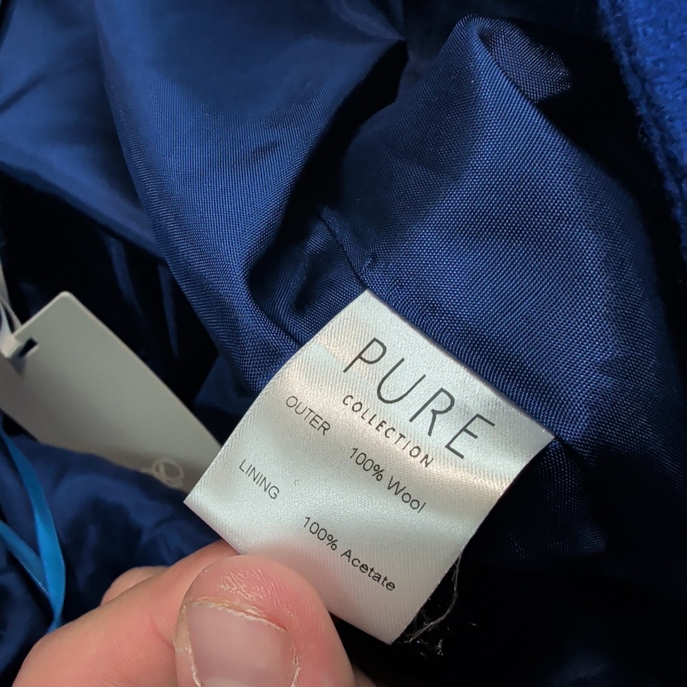 Pure Collection Classic Pencil Skirt 6 Sapphire Blue 100% Wool British Cloth NWT - Picture 6 of 12